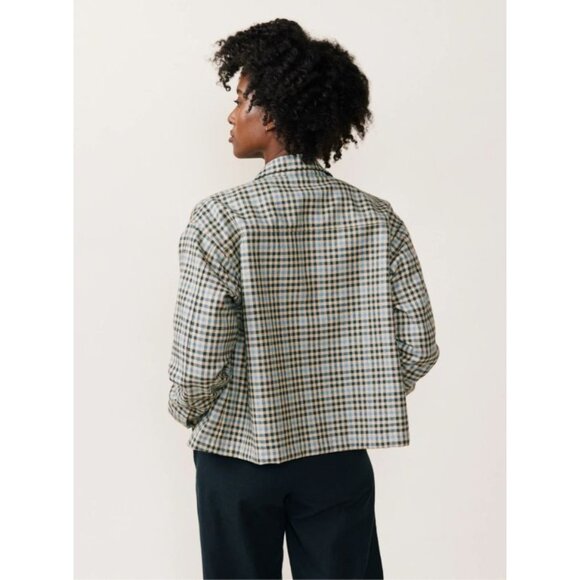 NWT ABLE Gianna Plaid Jacket S Blazer Cropped Pockets Academia Classic Capsule - Picture 4 of 12